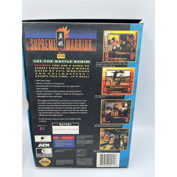 Supreme Warrior Sega CD 1994 2 Discs Manual Case TESTED WORKS - Picture 3 of 11